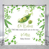 Aperturee - Green Little Sweet Peas Custom Baby Shower Backdrop